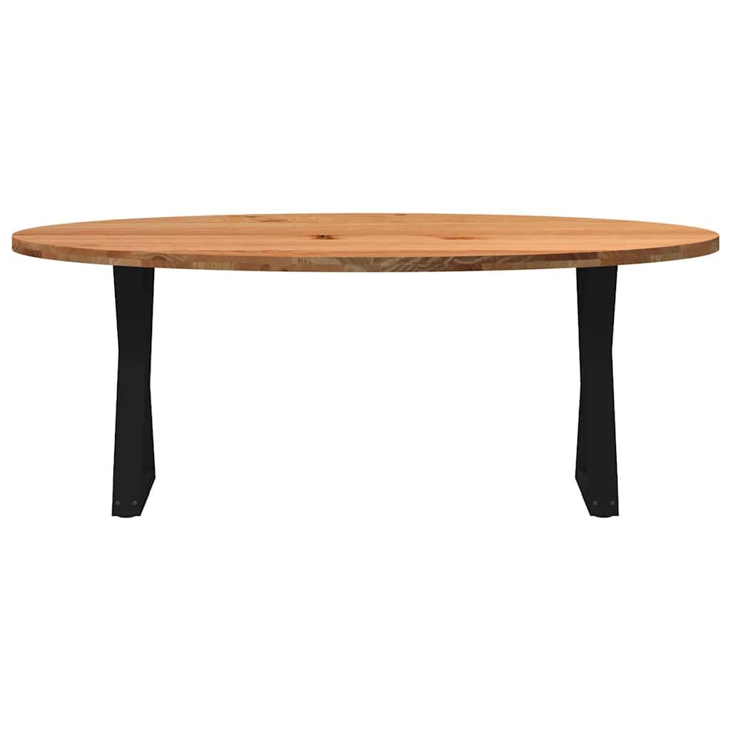 Eettafel 200x100x74 cm ovaal massief eikenhout lichtbruin is nu te koop bij PeponiXL, paradijselijk wonen!