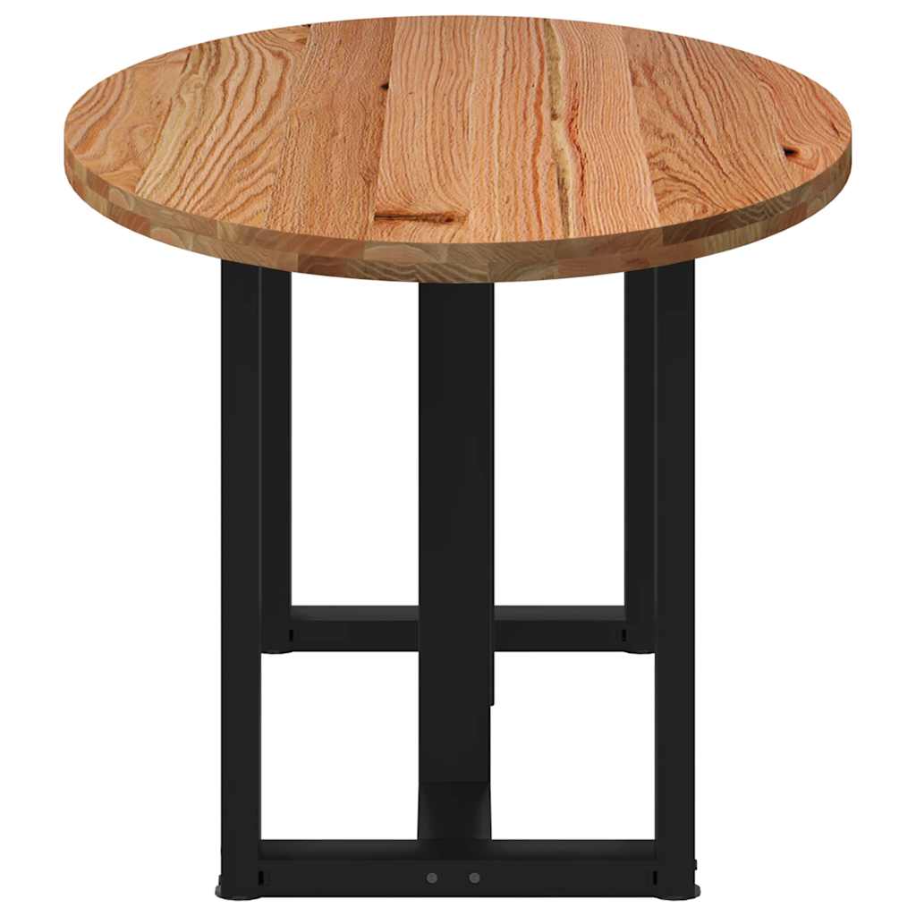 Eettafel 200x100x74 cm ovaal massief eikenhout lichtbruin is nu te koop bij PeponiXL, paradijselijk wonen!