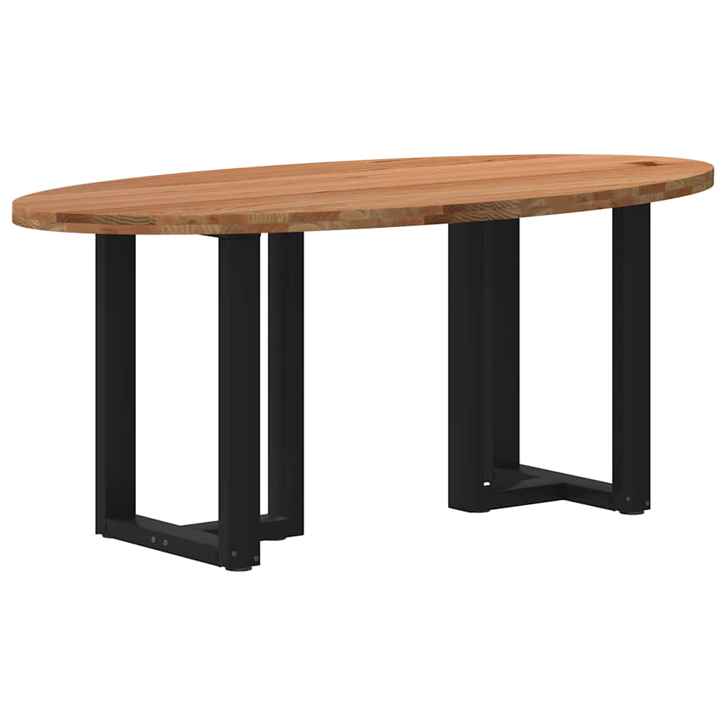 Eettafel 200x100x74 cm ovaal massief eikenhout lichtbruin is nu te koop bij PeponiXL, paradijselijk wonen!