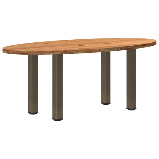 Eettafel 200x100x74 cm ovaal massief eikenhout lichtbruin is nu te koop bij PeponiXL, paradijselijk wonen!