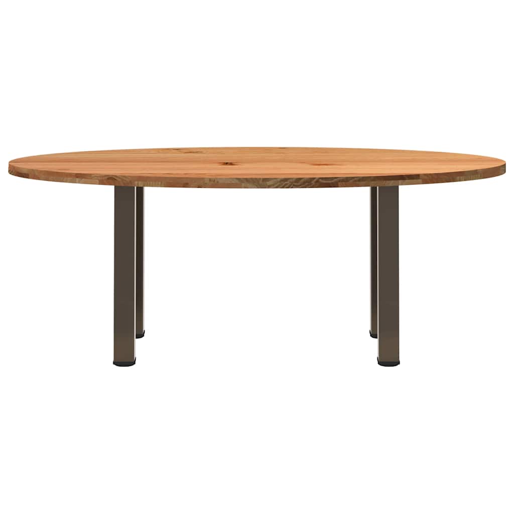 Eettafel 200x100x74 cm ovaal massief eikenhout lichtbruin is nu te koop bij PeponiXL, paradijselijk wonen!