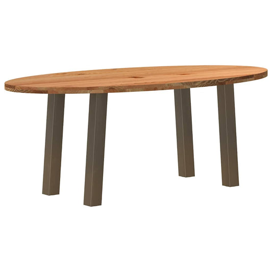 Eettafel 200x100x74 cm ovaal massief eikenhout lichtbruin is nu te koop bij PeponiXL, paradijselijk wonen!