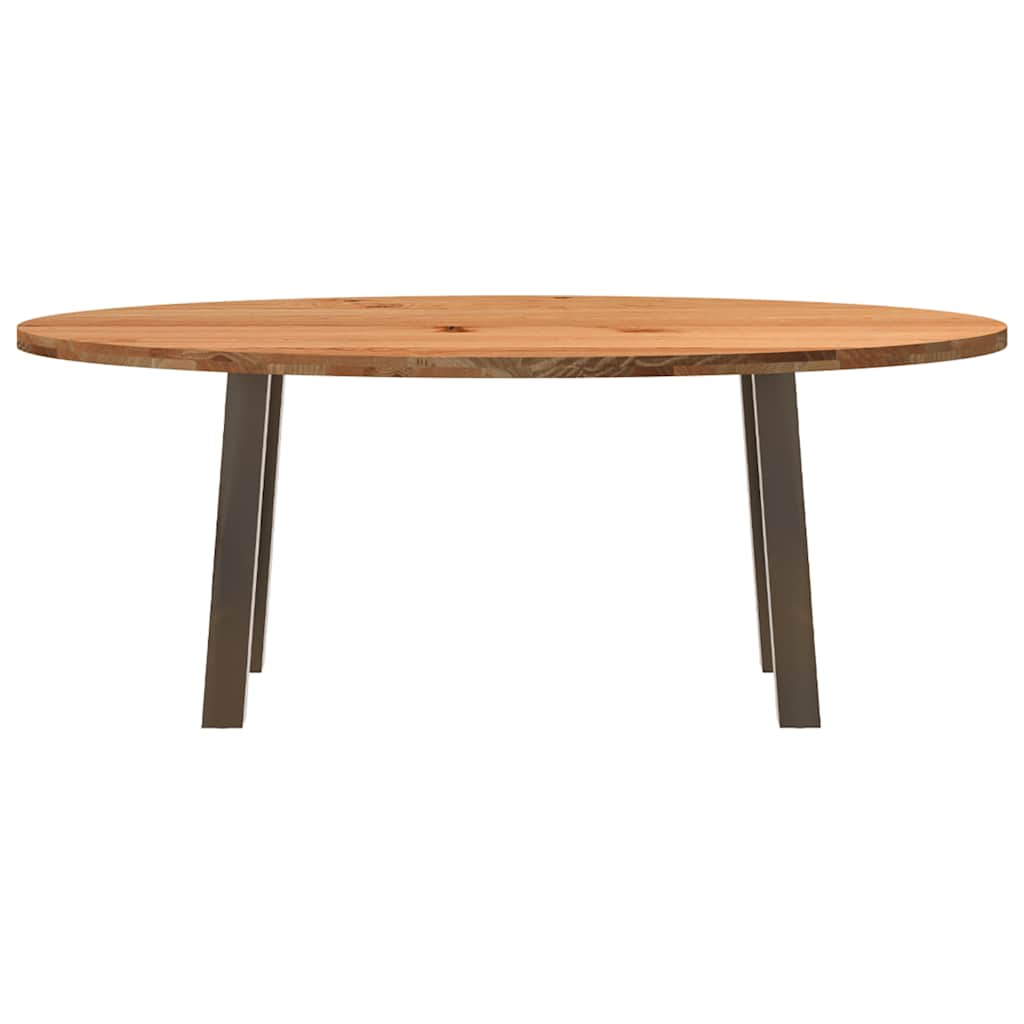 Eettafel 200x100x74 cm ovaal massief eikenhout lichtbruin is nu te koop bij PeponiXL, paradijselijk wonen!