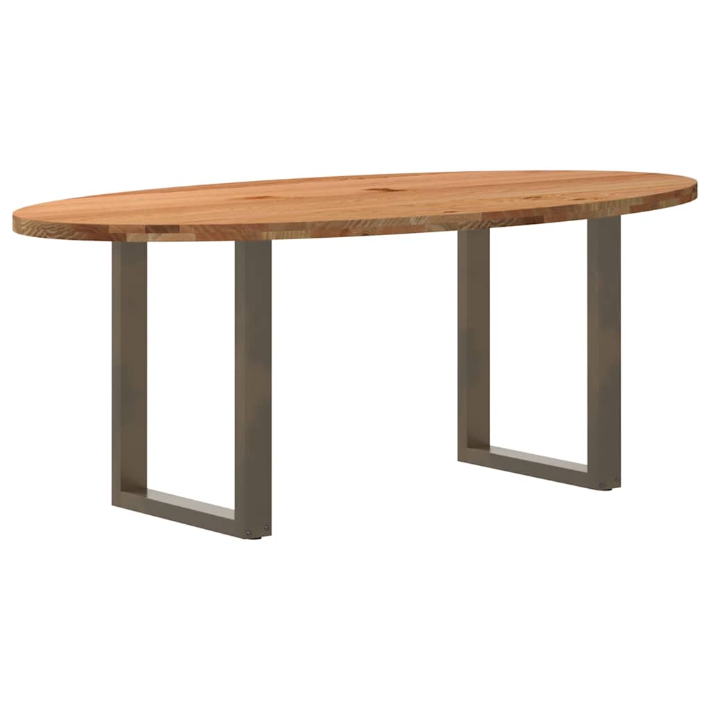 Eettafel 200x100x74 cm ovaal massief eikenhout lichtbruin is nu te koop bij PeponiXL, paradijselijk wonen!