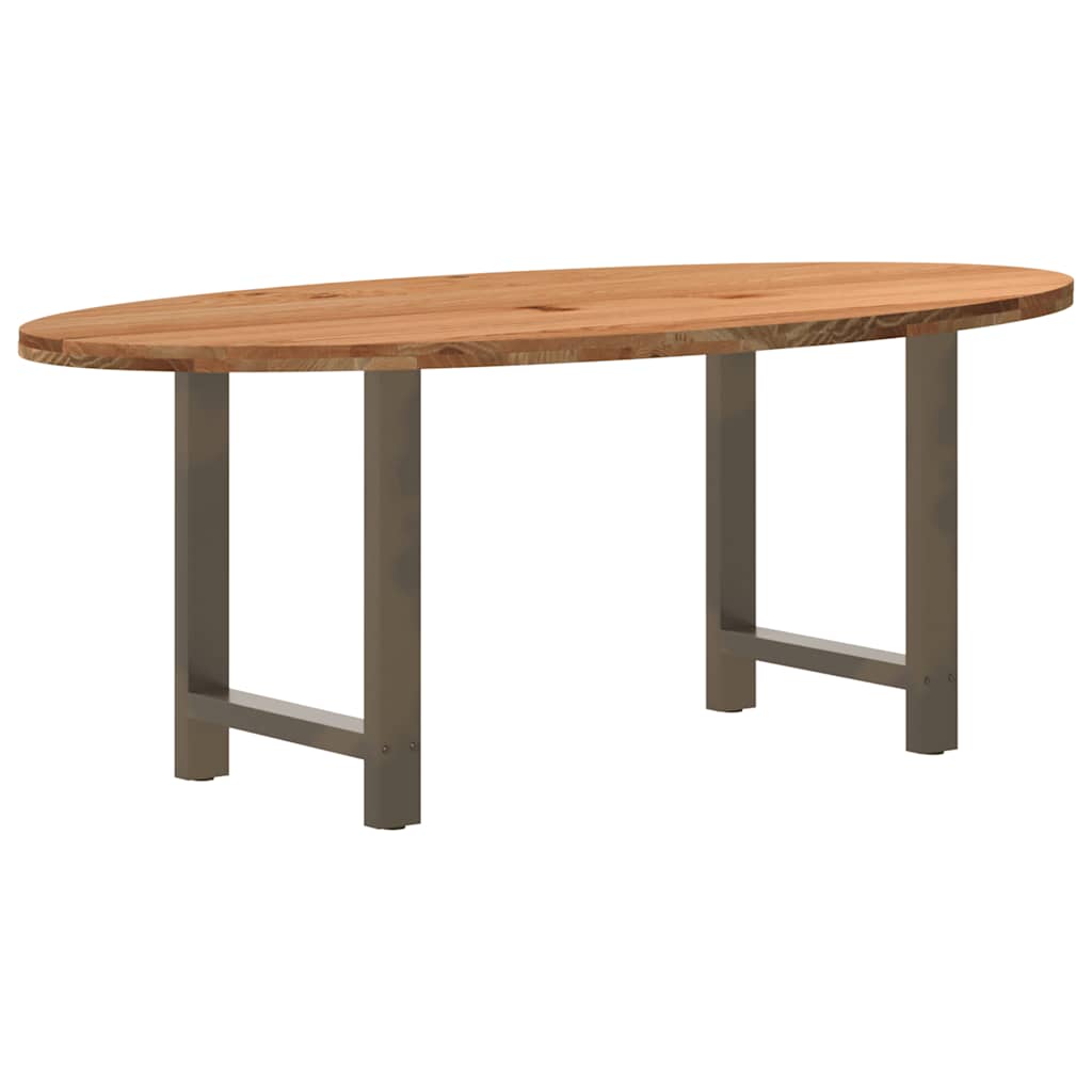 Eettafel 200x100x74 cm ovaal massief eikenhout lichtbruin is nu te koop bij PeponiXL, paradijselijk wonen!