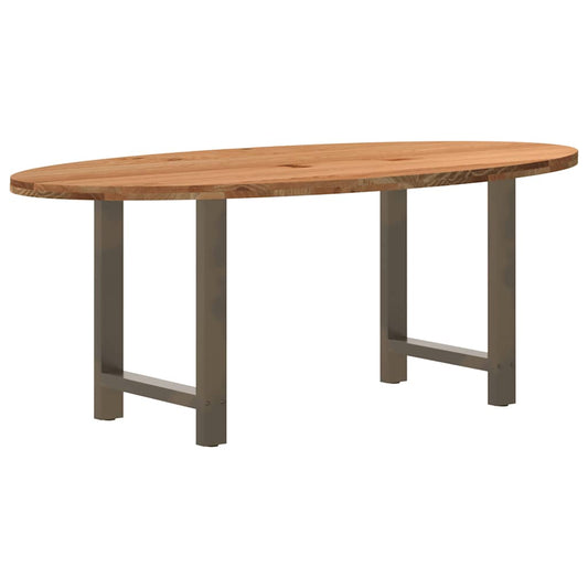 Eettafel 200x100x74 cm ovaal massief eikenhout lichtbruin is nu te koop bij PeponiXL, paradijselijk wonen!