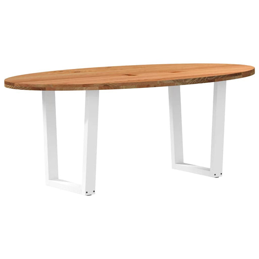 Eettafel 200x100x74 cm ovaal massief eikenhout lichtbruin is nu te koop bij PeponiXL, paradijselijk wonen!