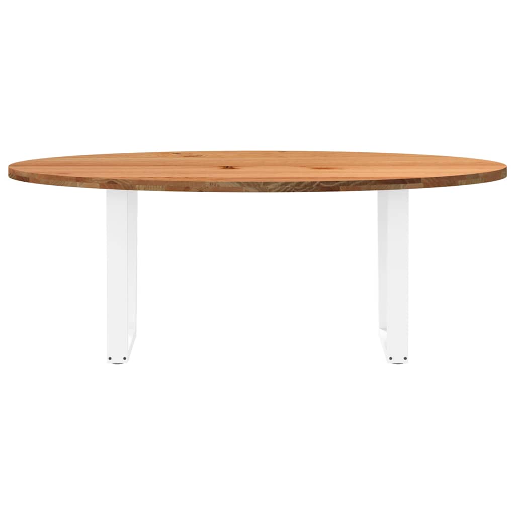 Eettafel 200x100x74 cm ovaal massief eikenhout lichtbruin is nu te koop bij PeponiXL, paradijselijk wonen!