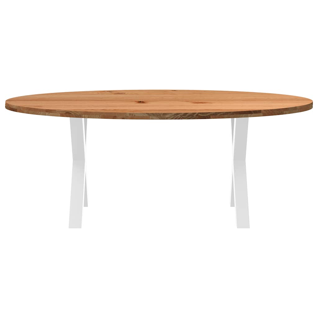 Eettafel 200x100x74 cm ovaal massief eikenhout lichtbruin is nu te koop bij PeponiXL, paradijselijk wonen!