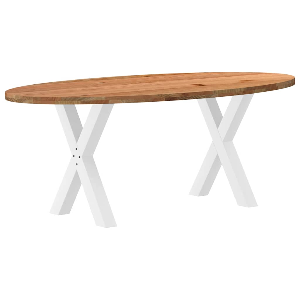 Eettafel 200x100x74 cm ovaal massief eikenhout lichtbruin is nu te koop bij PeponiXL, paradijselijk wonen!