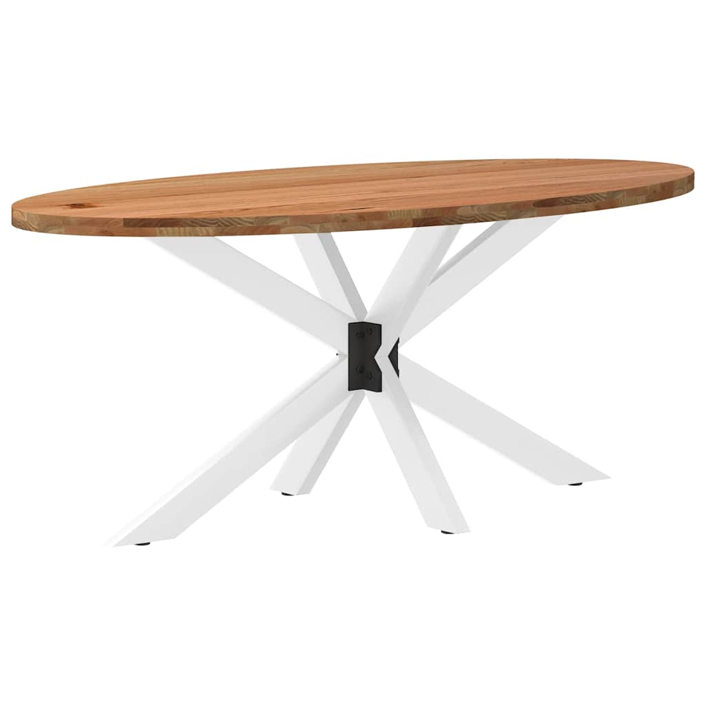 Eettafel 200x100x74 cm ovaal massief eikenhout lichtbruin is nu te koop bij PeponiXL, paradijselijk wonen!