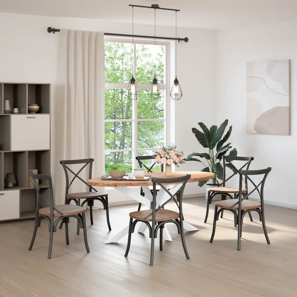 Eettafel 200x100x74 cm ovaal massief eikenhout lichtbruin is nu te koop bij PeponiXL, paradijselijk wonen!