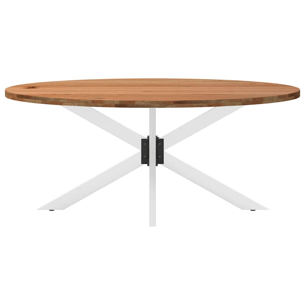 Eettafel 200x100x74 cm ovaal massief eikenhout lichtbruin is nu te koop bij PeponiXL, paradijselijk wonen!