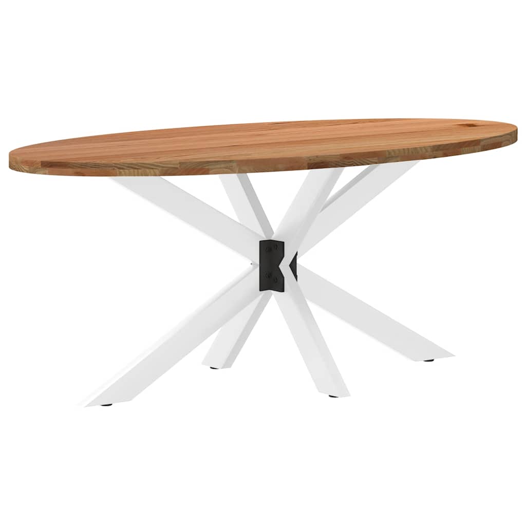 Eettafel 200x100x74 cm ovaal massief eikenhout lichtbruin is nu te koop bij PeponiXL, paradijselijk wonen!