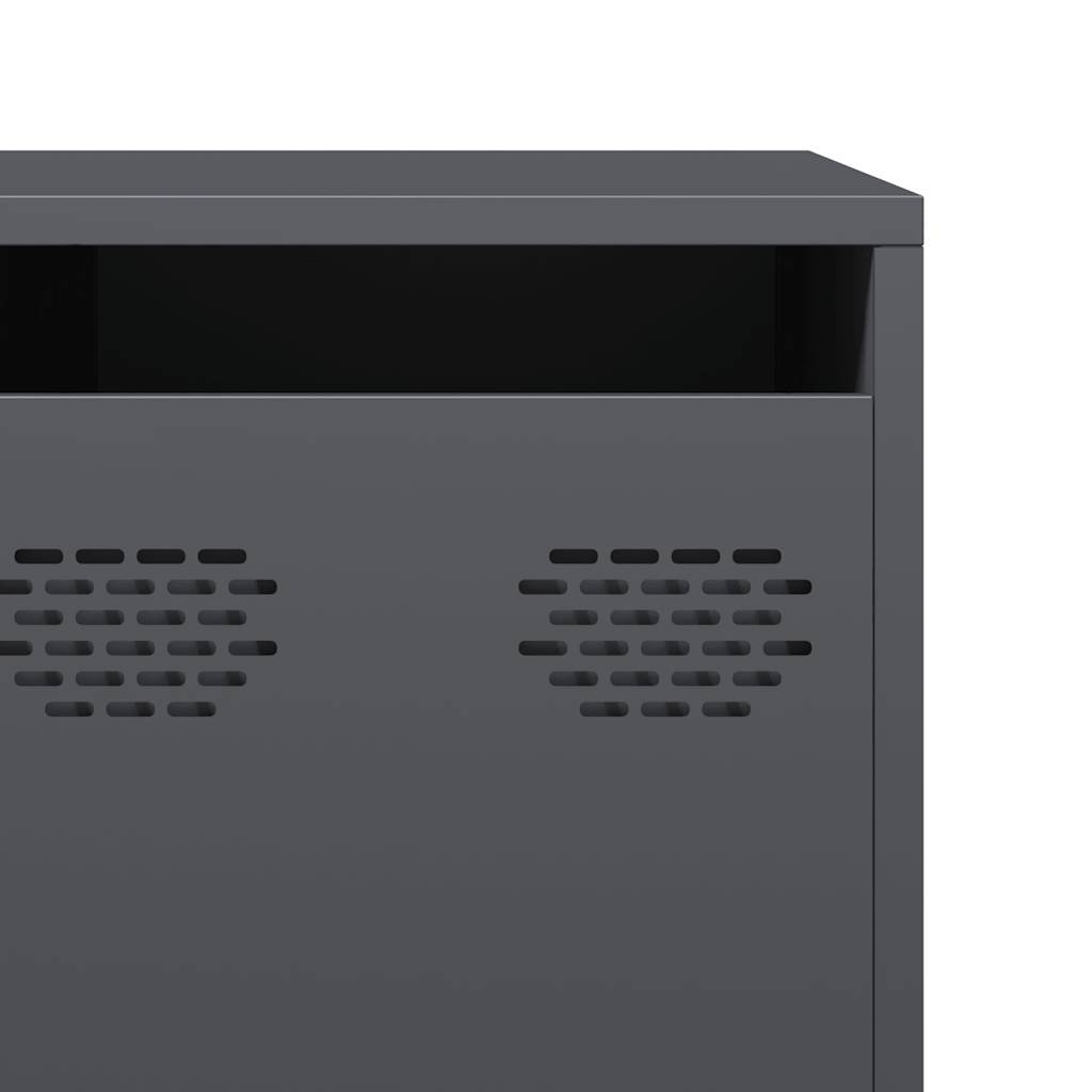 Tv-meubel 202x39x43,5 cm koudgewalst staal antracietkleurig is nu te koop bij PeponiXL, paradijselijk wonen!