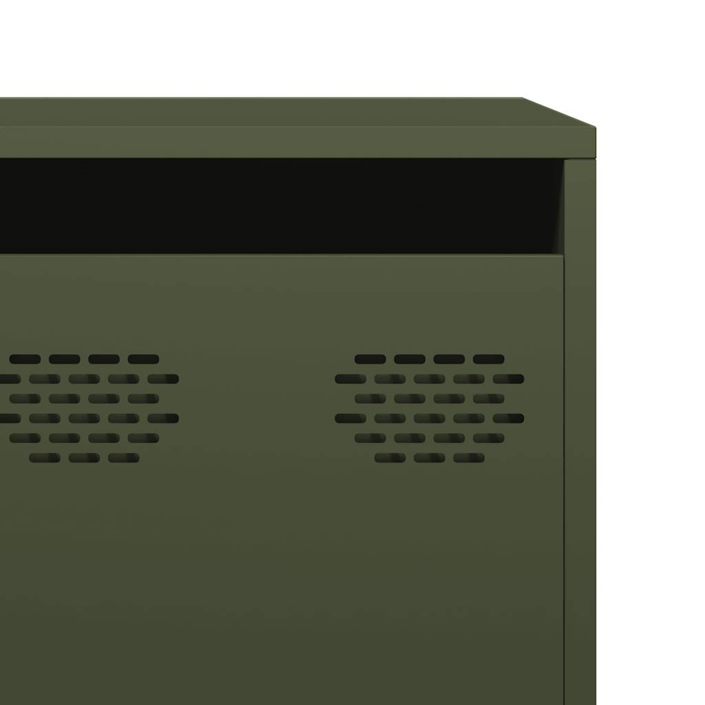 Tv-meubel 202x39x43,5 cm koudgewalst staal olijfgroen is nu te koop bij PeponiXL, paradijselijk wonen!