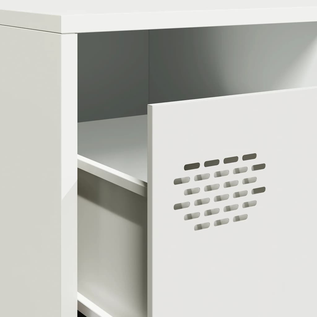 Tv-meubel 202x39x43,5 cm koudgewalst staal wit is nu te koop bij PeponiXL, paradijselijk wonen!