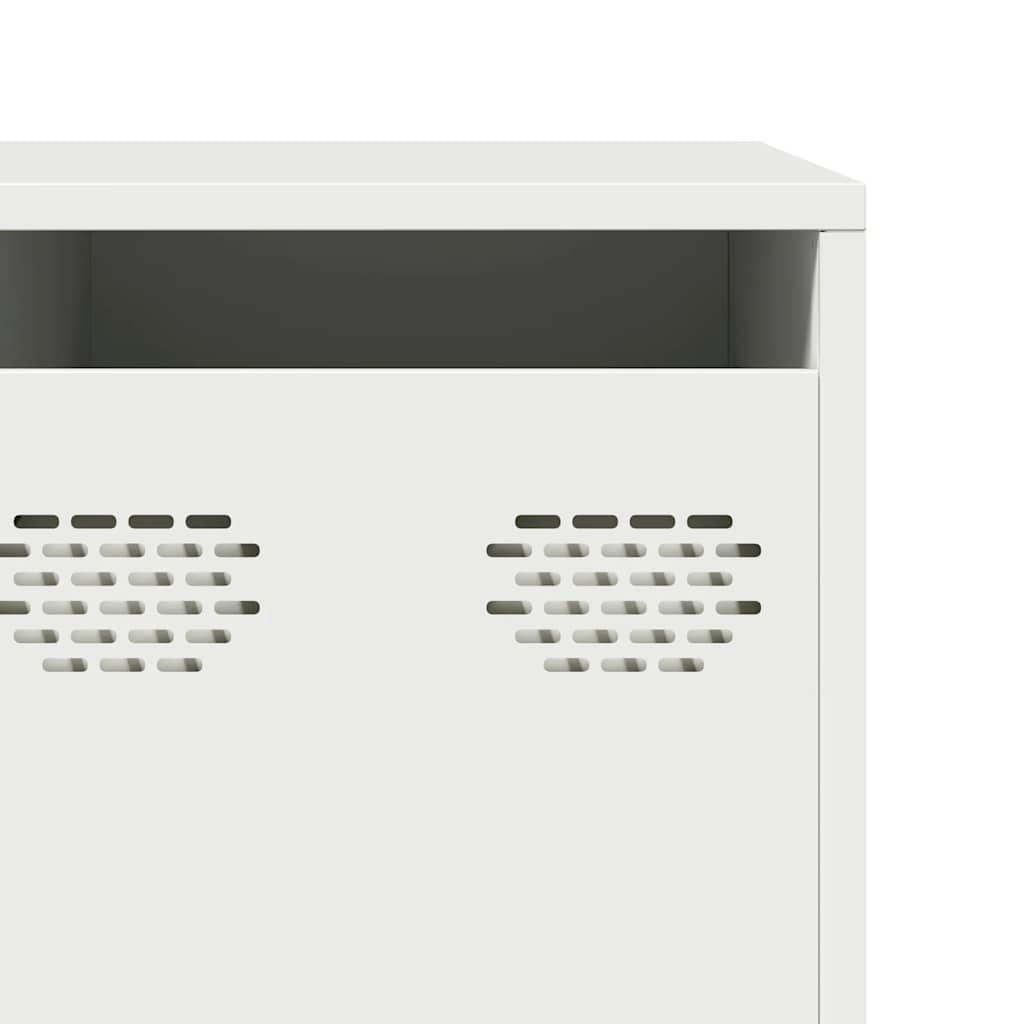 Tv-meubel 202x39x43,5 cm koudgewalst staal wit is nu te koop bij PeponiXL, paradijselijk wonen!