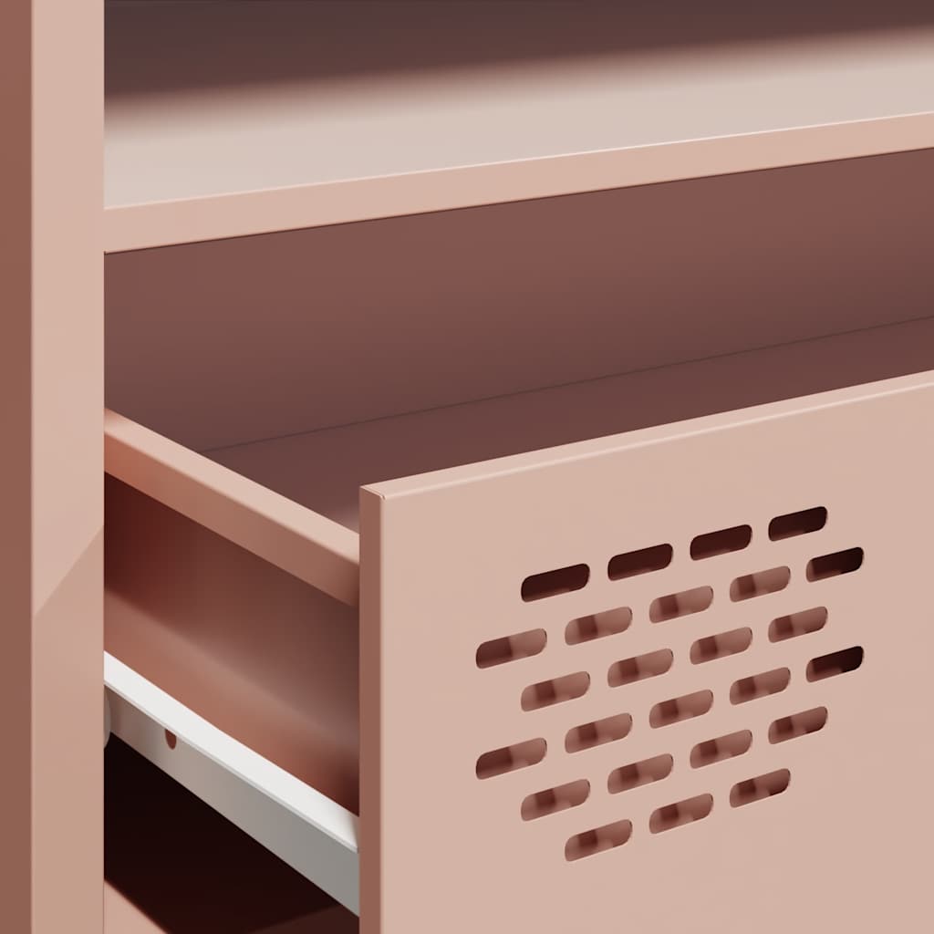 Tv-meubel 202x39x43,5 cm koudgewalst staal roze is nu te koop bij PeponiXL, paradijselijk wonen!