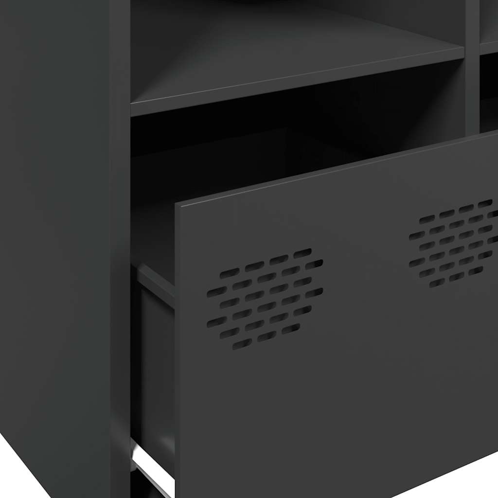 Dressoir 135x39x73,5 cm koudgewalst staal zwart is nu te koop bij PeponiXL, paradijselijk wonen!