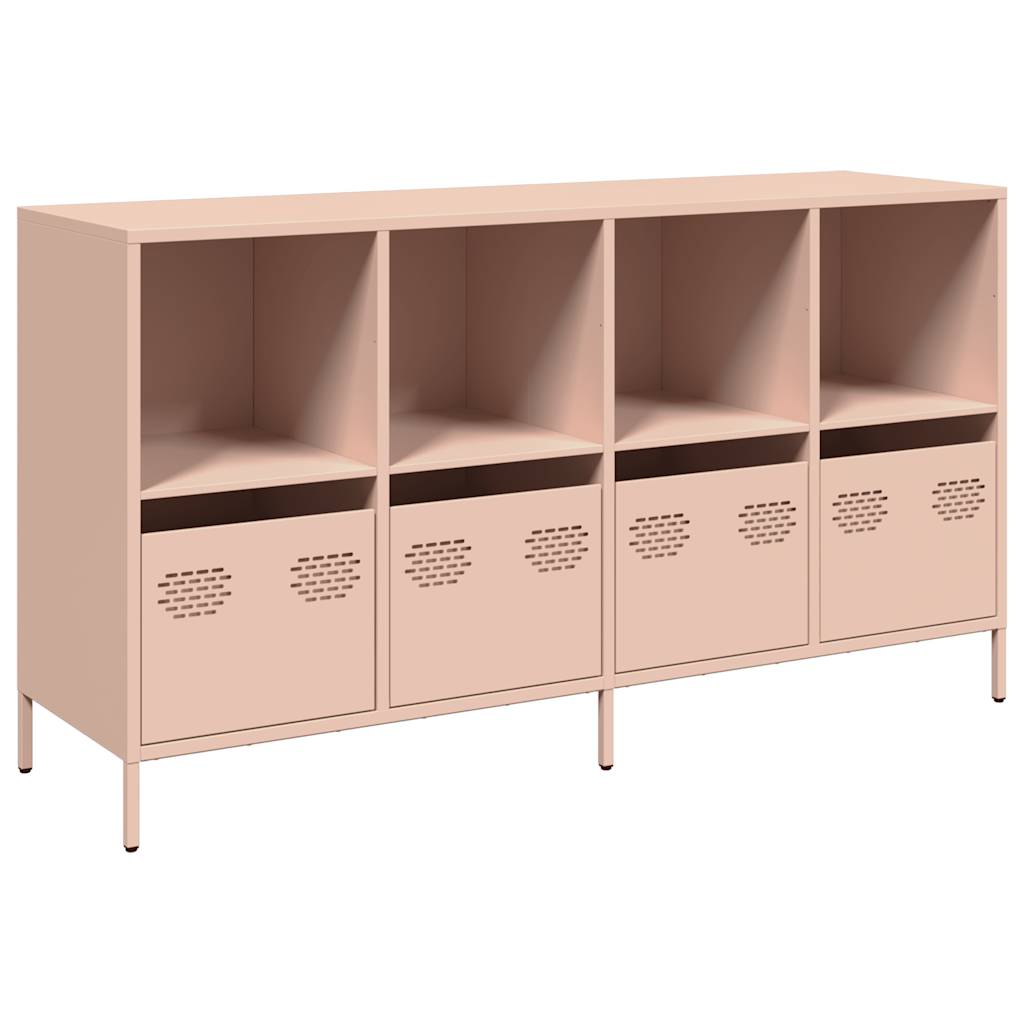 Dressoir 135x39x73,5 cm koudgewalst staal roze is nu te koop bij PeponiXL, paradijselijk wonen!