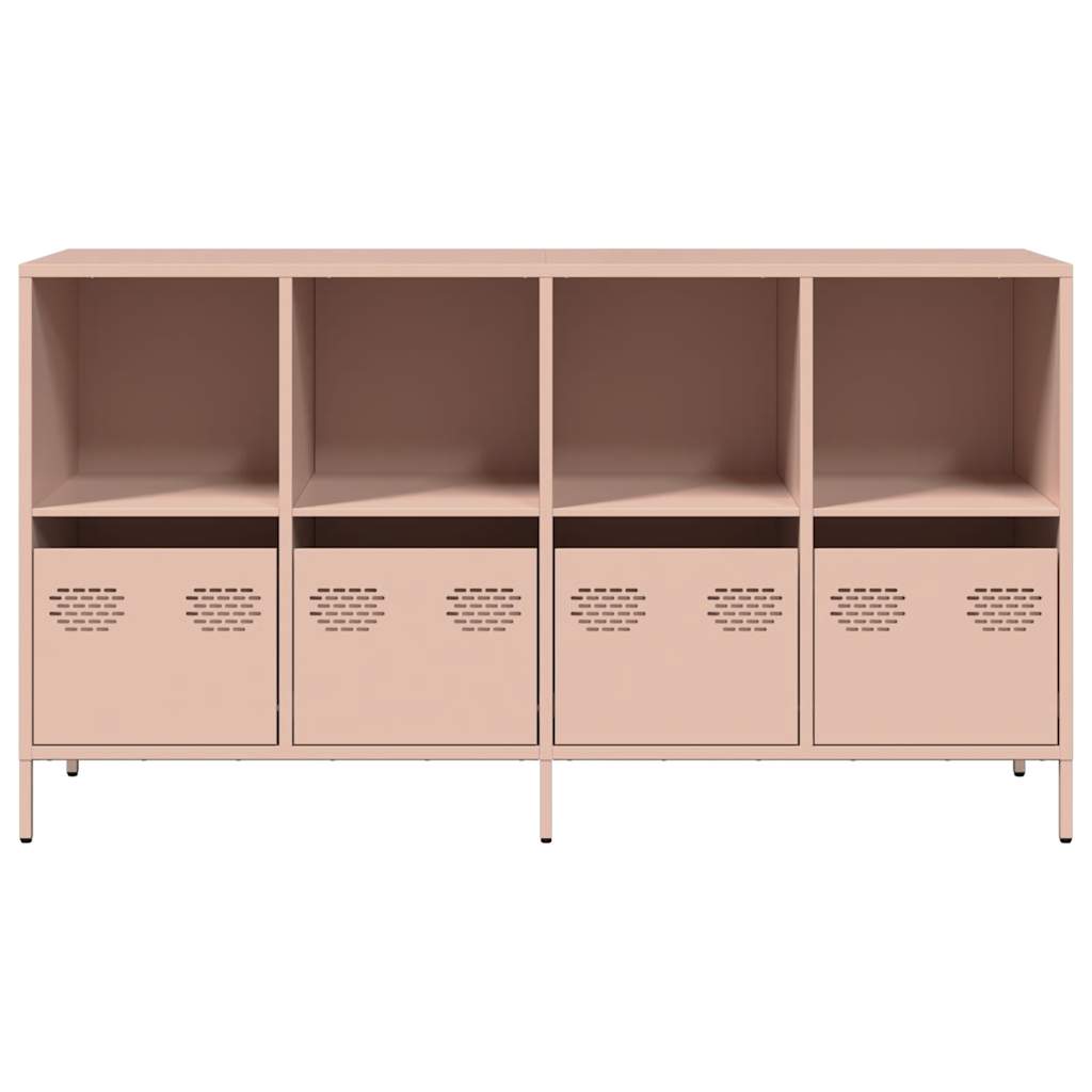 Dressoir 135x39x73,5 cm koudgewalst staal roze is nu te koop bij PeponiXL, paradijselijk wonen!