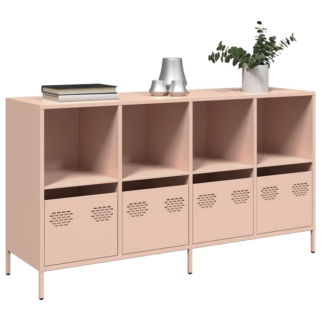 Dressoir 135x39x73,5 cm koudgewalst staal roze is nu te koop bij PeponiXL, paradijselijk wonen!