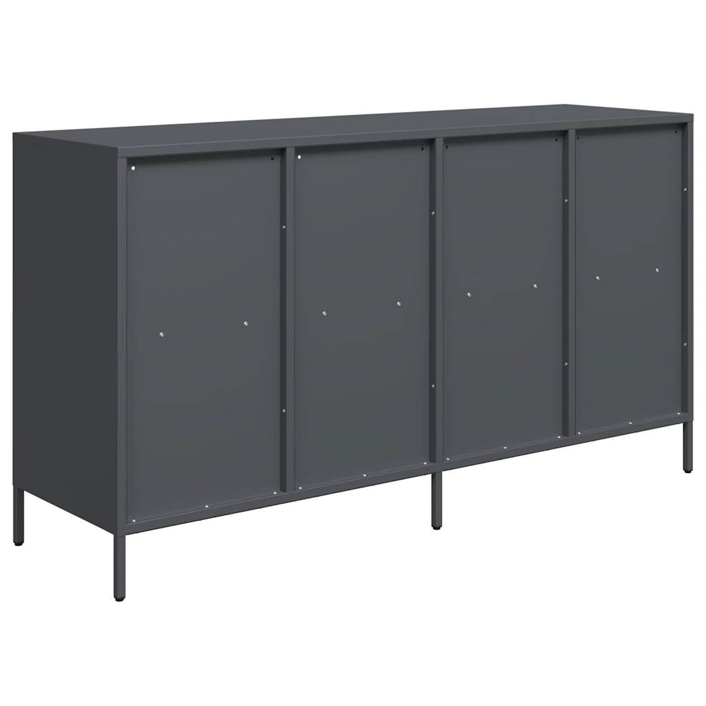 Dressoir 135x39x73,5 cm koudgewalst staal antracietkleurig is nu te koop bij PeponiXL, paradijselijk wonen!