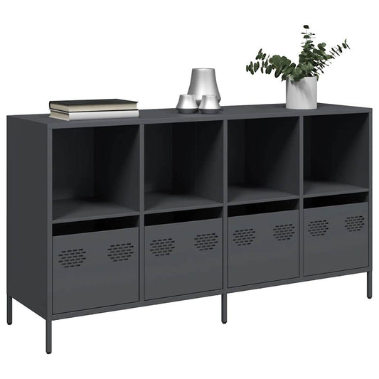 Dressoir 135x39x73,5 cm koudgewalst staal antracietkleurig is nu te koop bij PeponiXL, paradijselijk wonen!