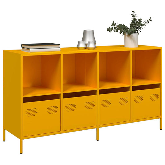 Dressoir 135x39x73,5 cm koudgewalst staal mosterdgeel is nu te koop bij PeponiXL, paradijselijk wonen!