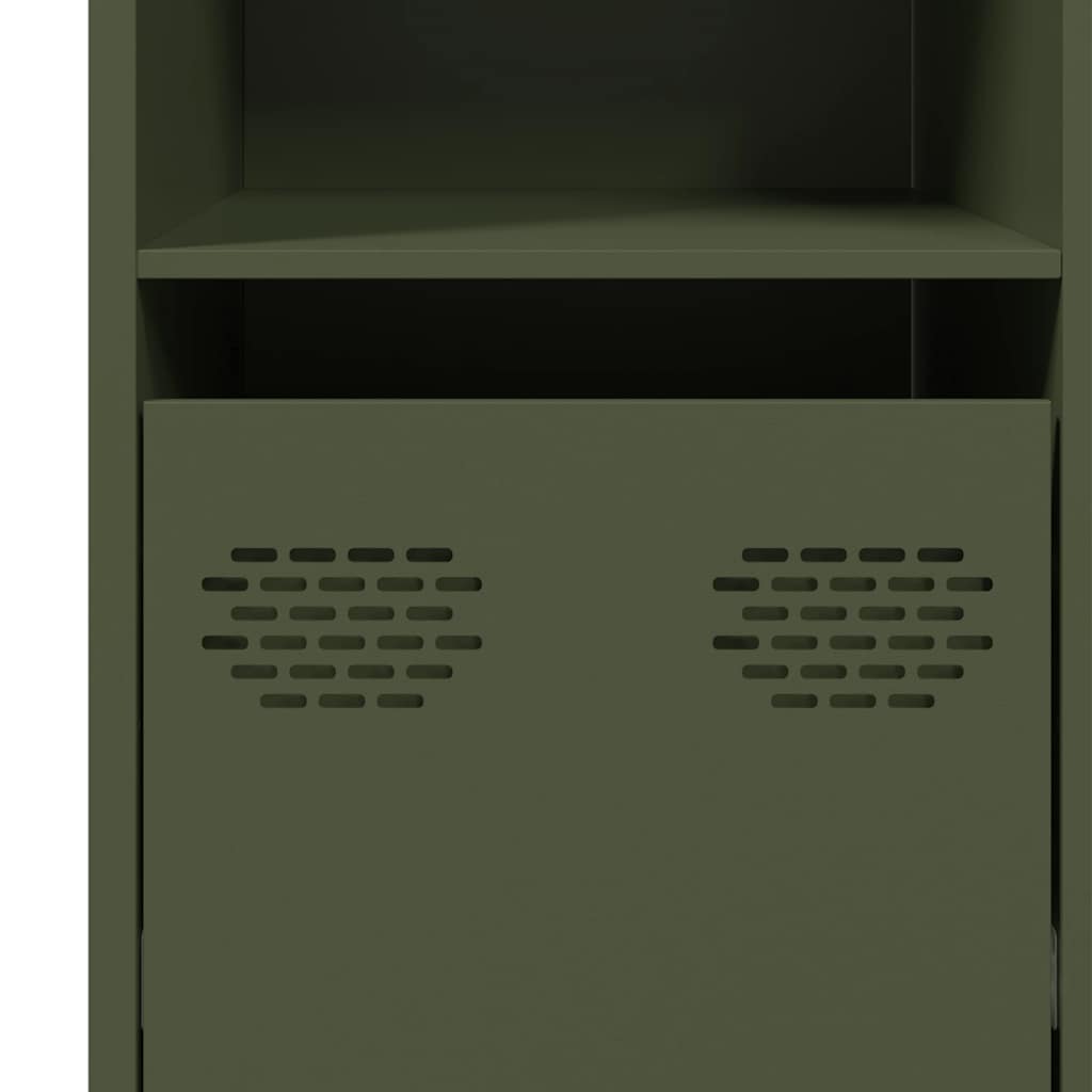 Dressoir 135x39x73,5 cm koudgewalst staal olijfgroen is nu te koop bij PeponiXL, paradijselijk wonen!