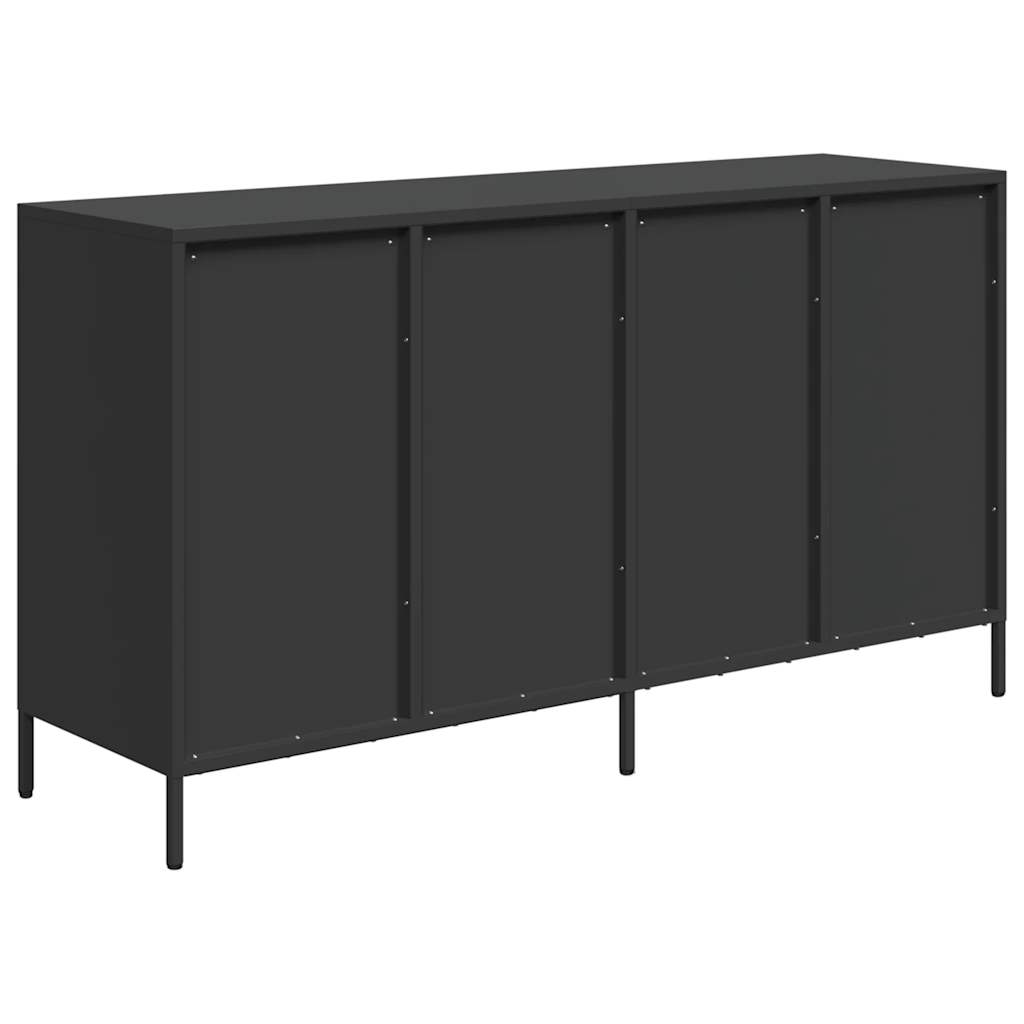 Dressoir 135x39x73,5 cm koudgewalst staal zwart is nu te koop bij PeponiXL, paradijselijk wonen!