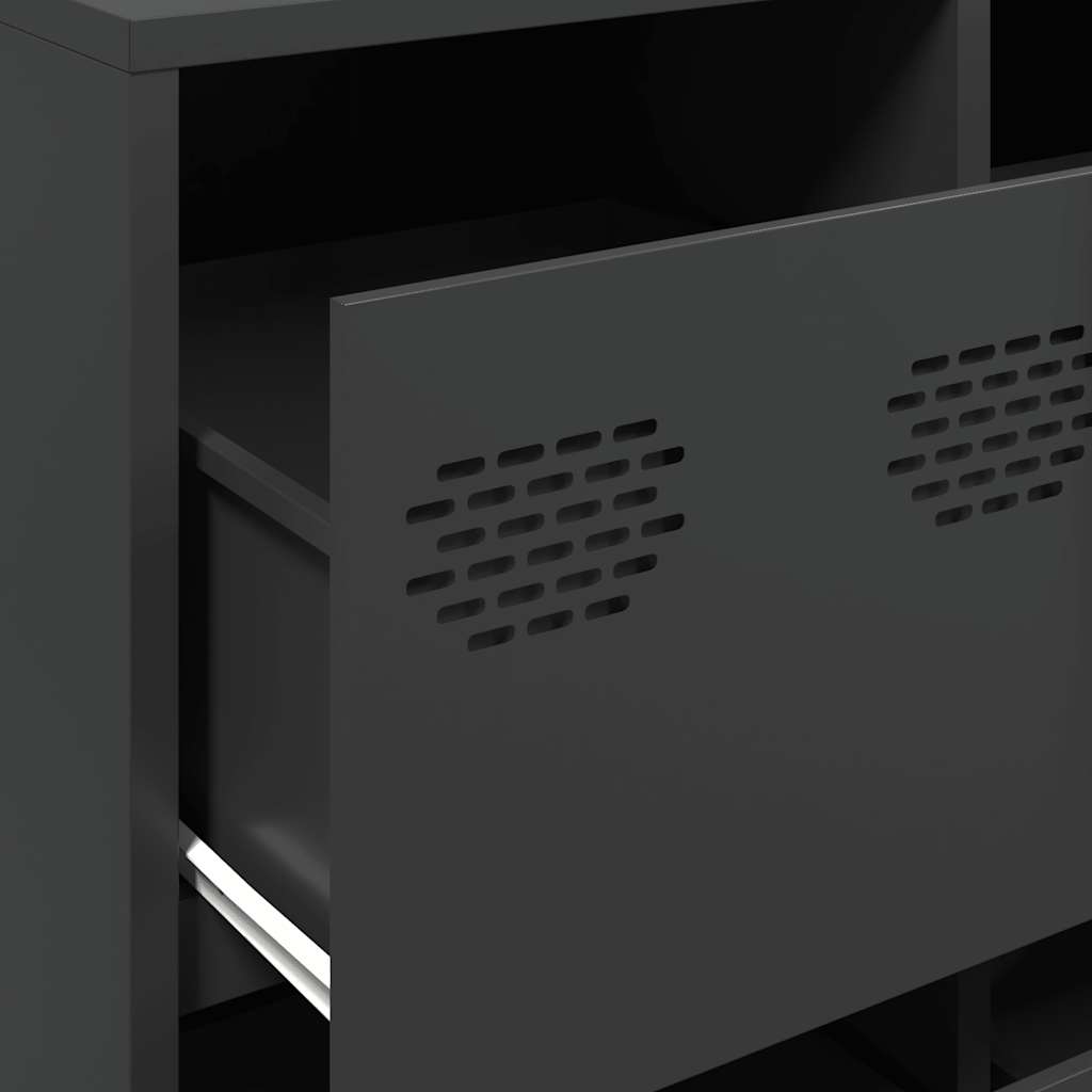 Dressoir 135x39x73,5 cm koudgewalst staal zwart is nu te koop bij PeponiXL, paradijselijk wonen!