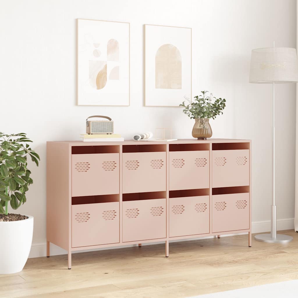 Dressoir 135x39x73,5 cm koudgewalst staal roze is nu te koop bij PeponiXL, paradijselijk wonen!
