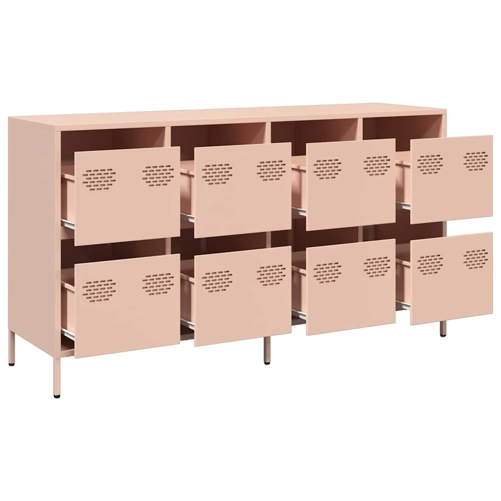 Dressoir 135x39x73,5 cm koudgewalst staal roze is nu te koop bij PeponiXL, paradijselijk wonen!