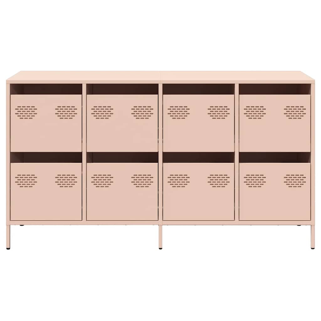 Dressoir 135x39x73,5 cm koudgewalst staal roze is nu te koop bij PeponiXL, paradijselijk wonen!