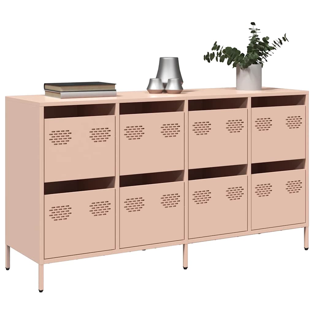 Dressoir 135x39x73,5 cm koudgewalst staal roze is nu te koop bij PeponiXL, paradijselijk wonen!