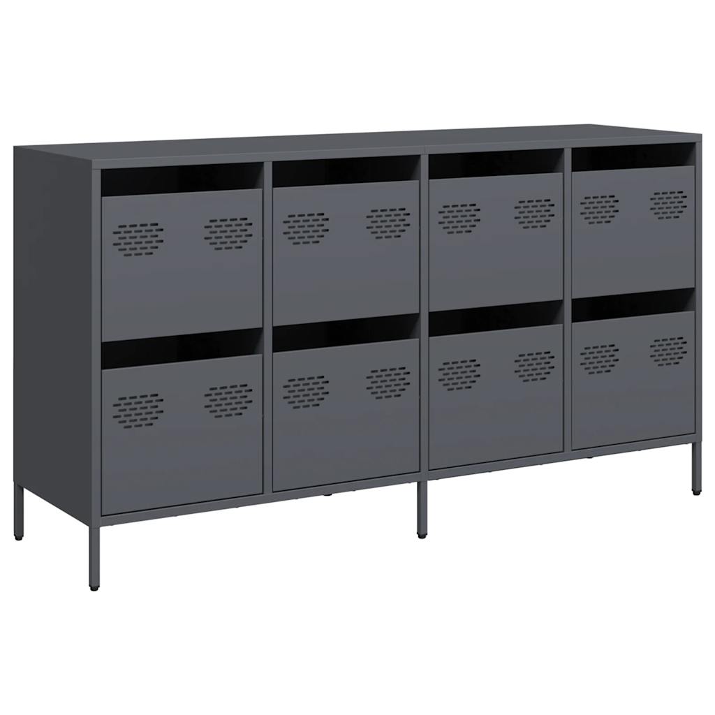 Dressoir 135x39x73,5 cm koudgewalst staal antracietkleurig is nu te koop bij PeponiXL, paradijselijk wonen!