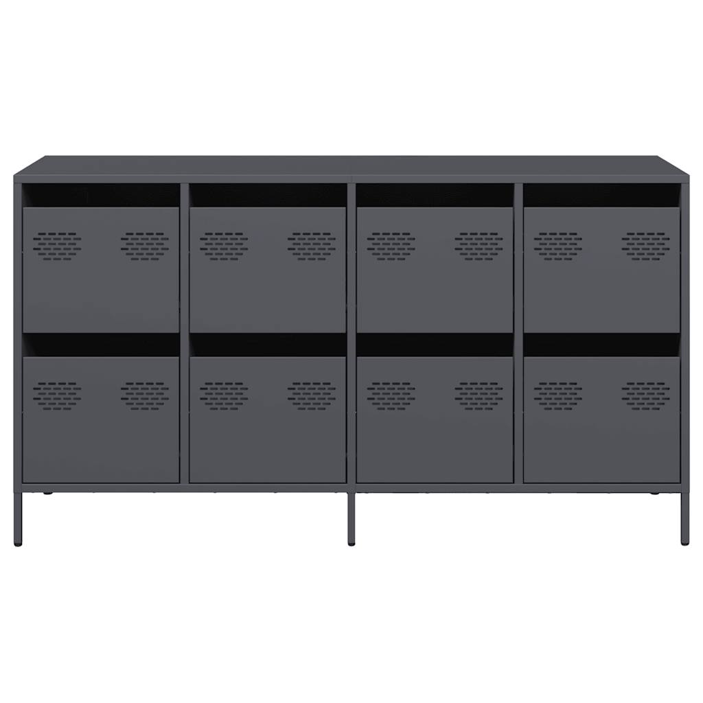 Dressoir 135x39x73,5 cm koudgewalst staal antracietkleurig is nu te koop bij PeponiXL, paradijselijk wonen!