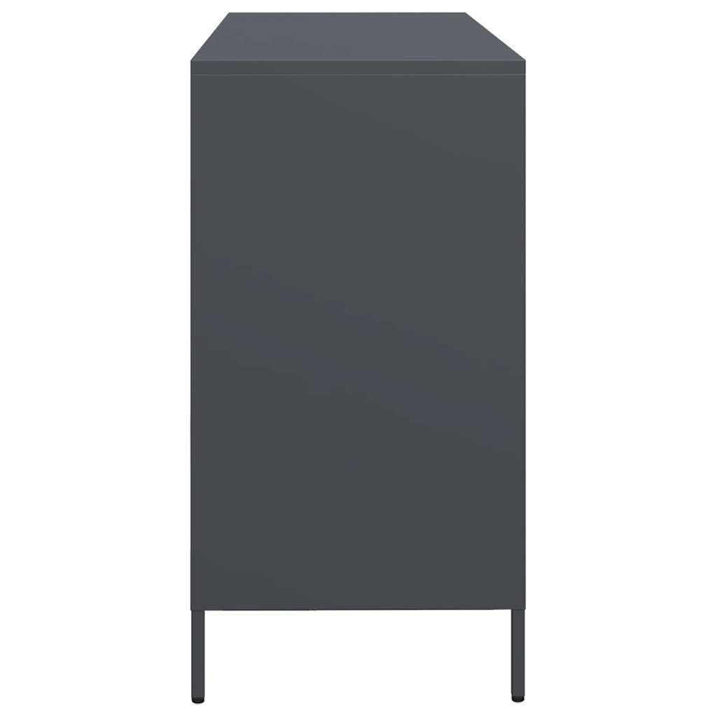 Dressoir 135x39x73,5 cm koudgewalst staal antracietkleurig is nu te koop bij PeponiXL, paradijselijk wonen!