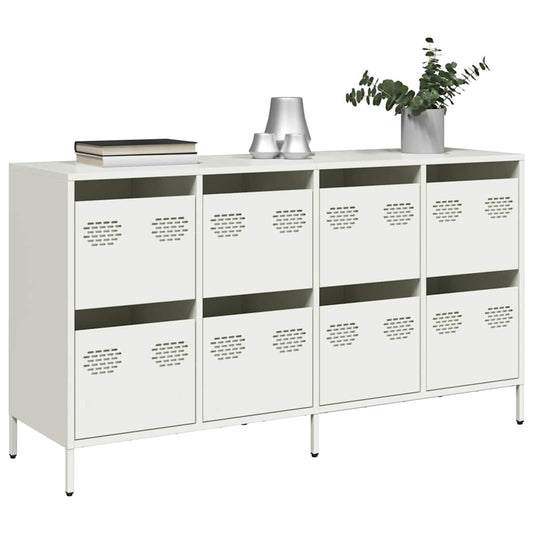 Dressoir 135x39x73,5 cm koudgewalst staal wit is nu te koop bij PeponiXL, paradijselijk wonen!
