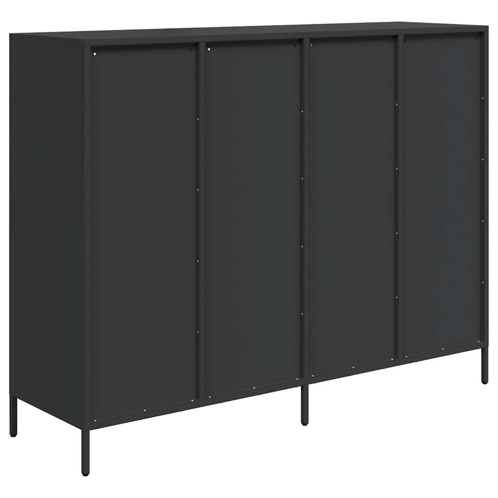 Dressoir 135x39x103,5 cm koudgewalst staal zwart is nu te koop bij PeponiXL, paradijselijk wonen!