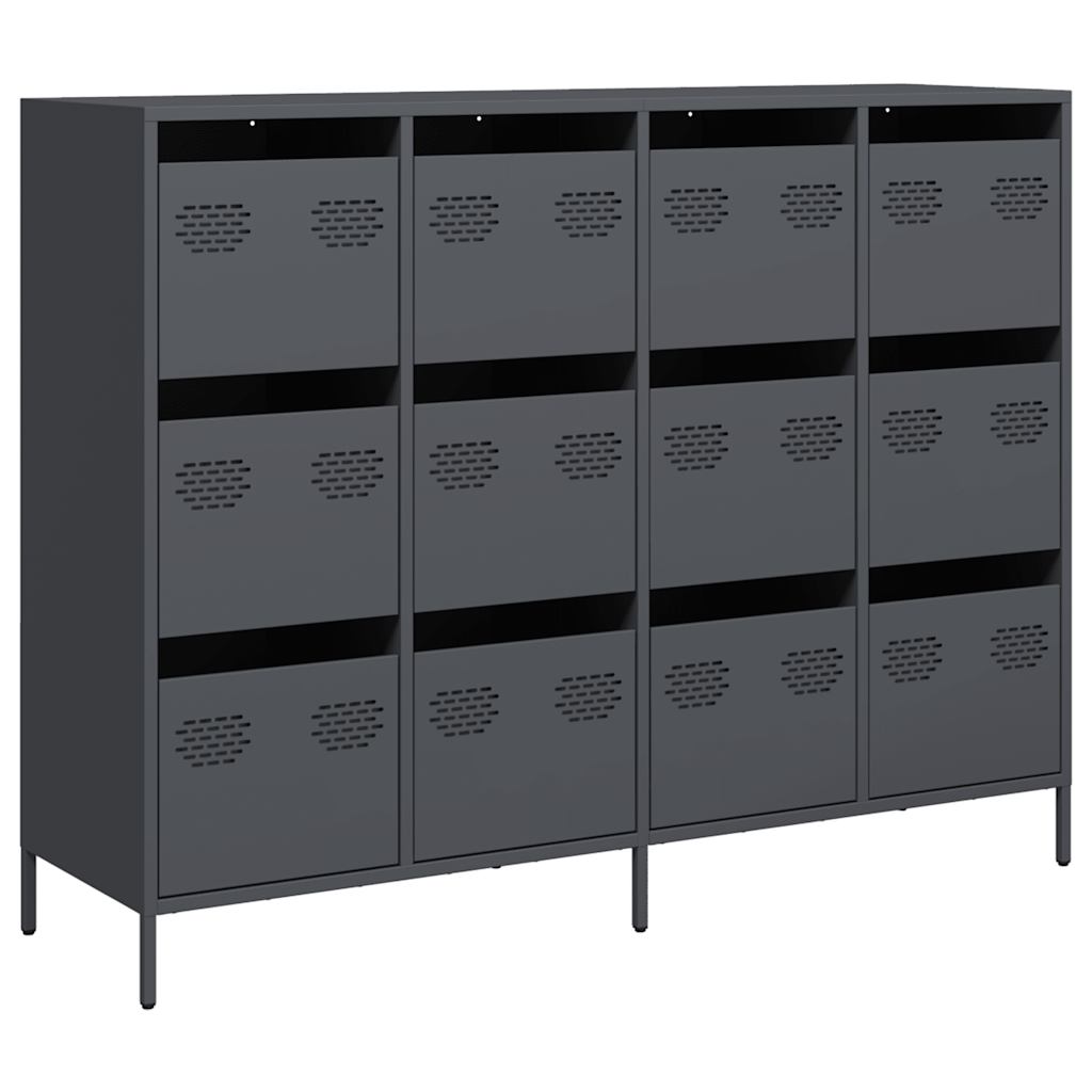 Dressoir 135x39x103,5 cm koudgewalst staal antracietkleurig is nu te koop bij PeponiXL, paradijselijk wonen!