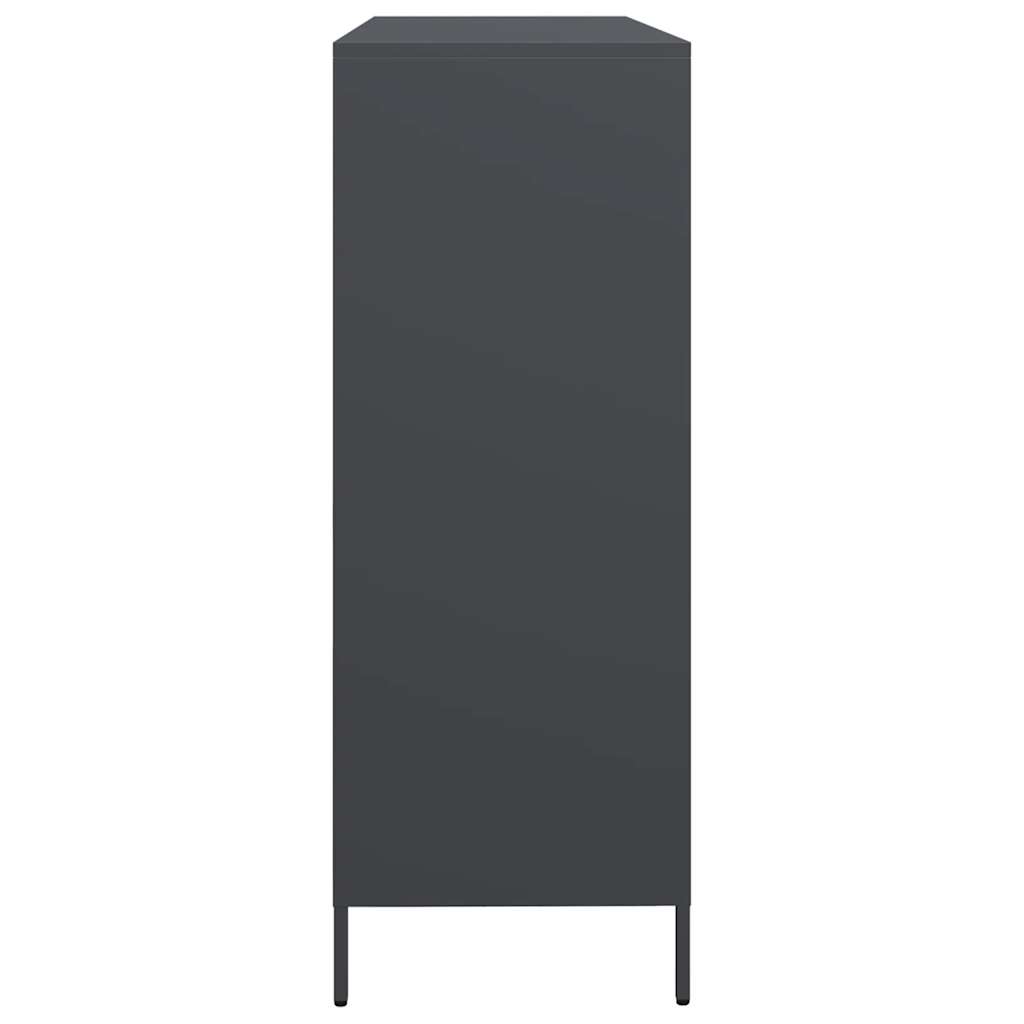 Dressoir 135x39x103,5 cm koudgewalst staal antracietkleurig is nu te koop bij PeponiXL, paradijselijk wonen!