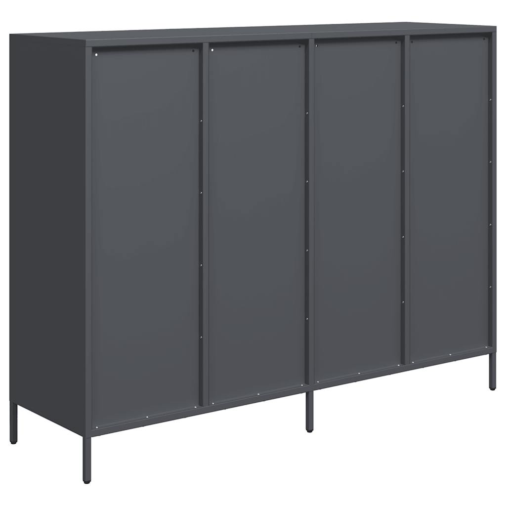 Dressoir 135x39x103,5 cm koudgewalst staal antracietkleurig is nu te koop bij PeponiXL, paradijselijk wonen!