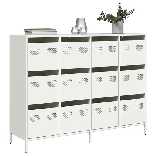Dressoir 135x39x103,5 cm koudgewalst staal wit is nu te koop bij PeponiXL, paradijselijk wonen!