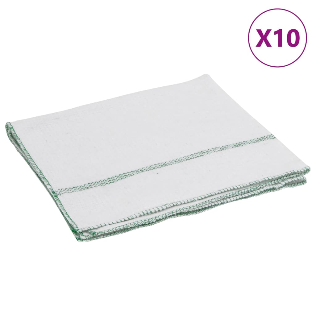 Reinigingsdoeken 10 st gestreept 50x60 cm wit en groen is nu te koop bij PeponiXL, paradijselijk wonen!