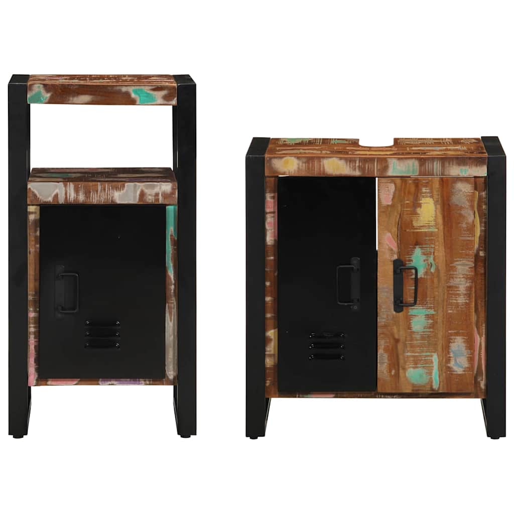 Badkamermeubelset met lade 2 pcs Massief Gerecycled Hout is nu te koop bij PeponiXL, paradijselijk wonen!