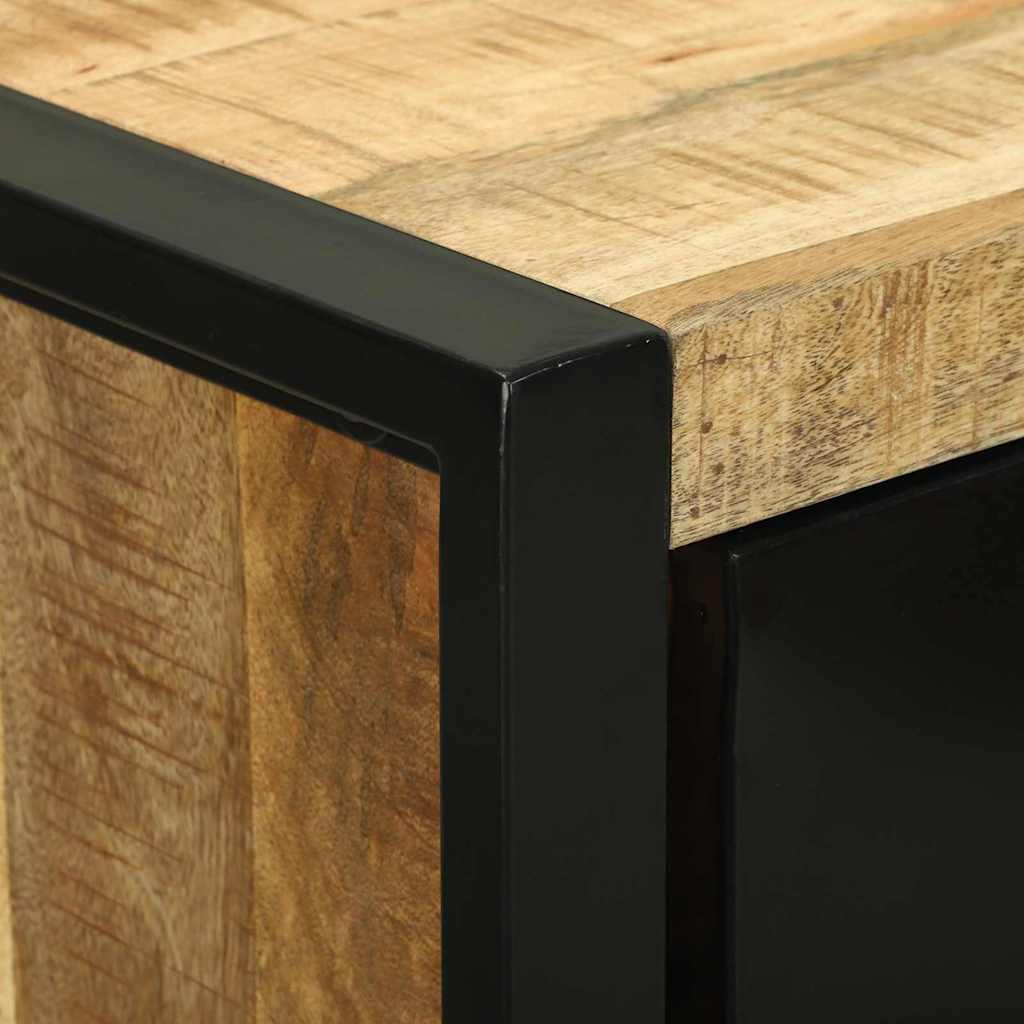 Badkamermeubelset 2 pcs Bruin en zwart Massief Mango Hout is nu te koop bij PeponiXL, paradijselijk wonen!