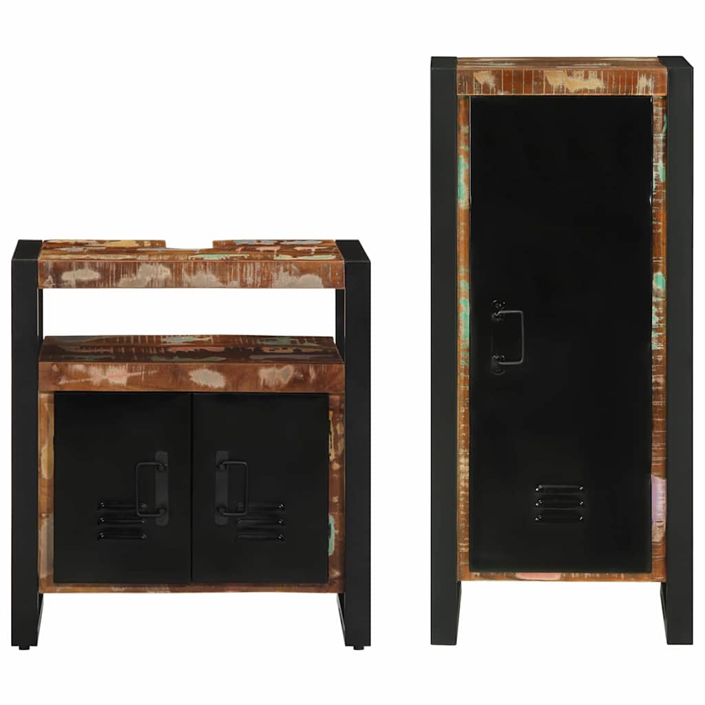 Badkamermeubelset met lade 2 pcs Massief Gerecycled Hout is nu te koop bij PeponiXL, paradijselijk wonen!
